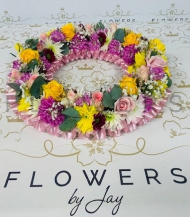 Pink and Gold Mixed Wreath