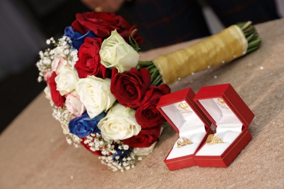 Triple Colour Dome Bridal Bouquet