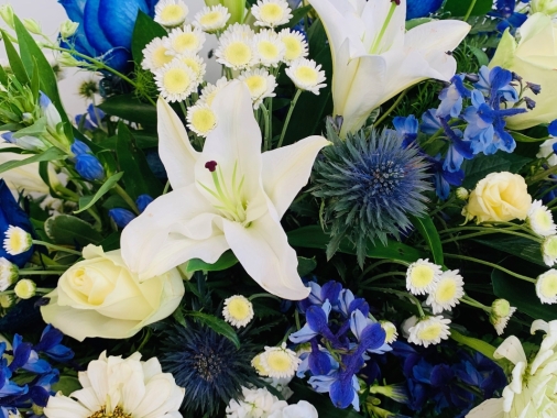 Blue & Whites Casket Spray