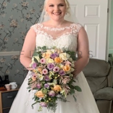 LILAC & PEACHES CASCADING BOUQUET