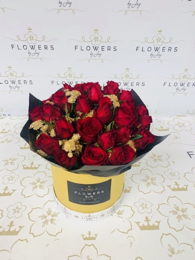 Luxury Red Roses Hat Box