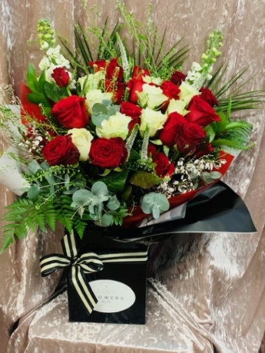 Red and Cream Roses