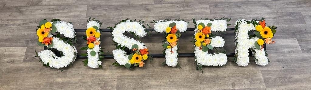 SISTER MIXED FLORAL LETTERS