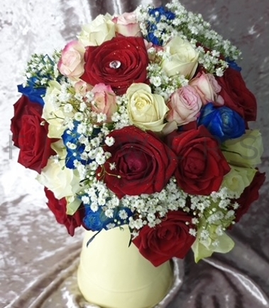 Triple Colour Dome Bridal Bouquet